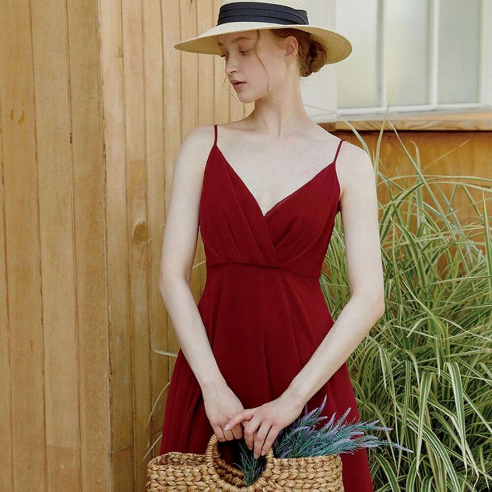 VALLO DE NERA Pino Maxi Dress (Burgundy) - Picture 2 of 6